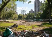 descartando lixo irregularmente