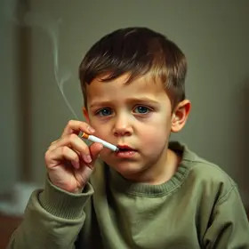 adolescente dá cigarro para bebê