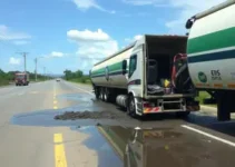 caminhão derruba postes em Ribeirão Preto